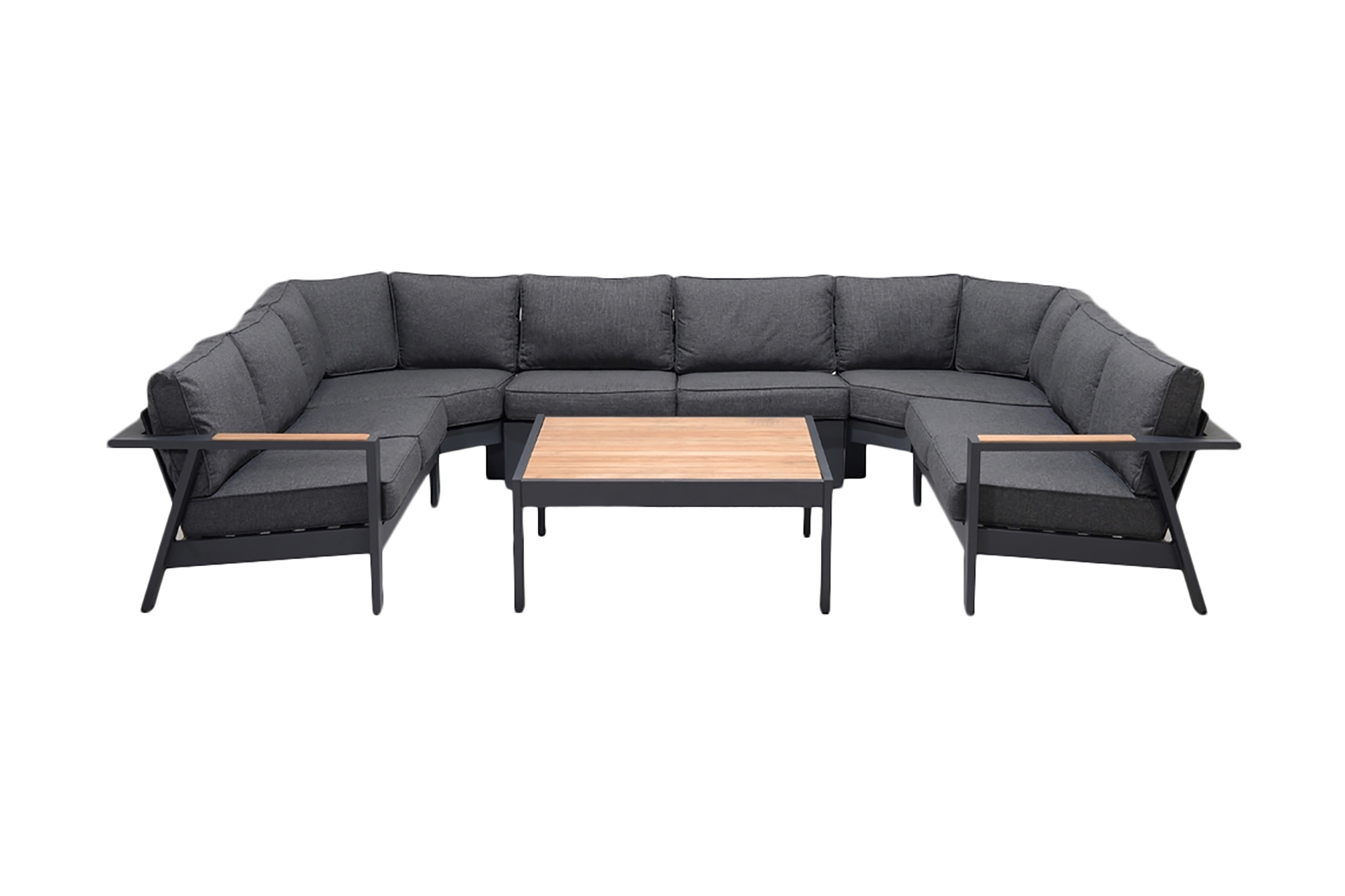 palau loungegrupp utomhus 8-sits trä/grå -