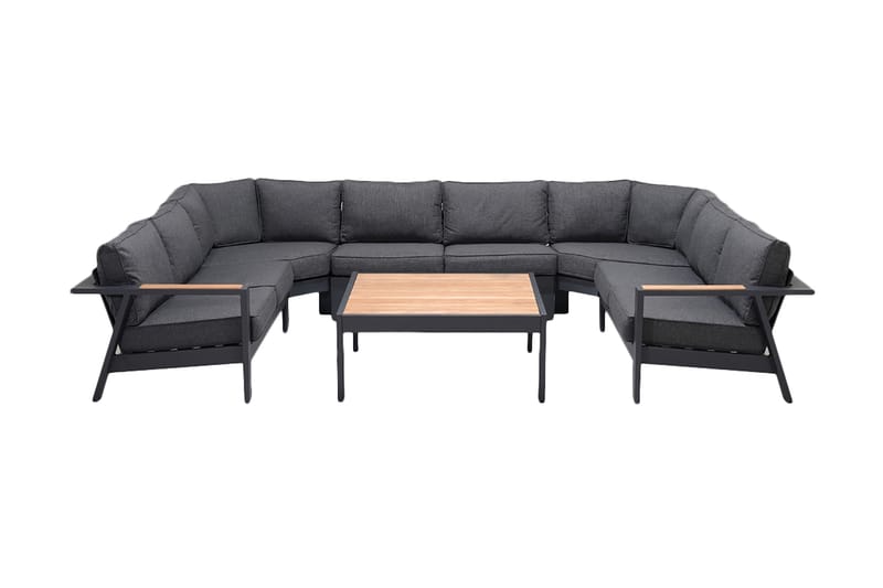 PALAU Loungegrupp Utomhus 8-sits Trä/Grå - Utemöbler - Utegrupp - Loungegrupp