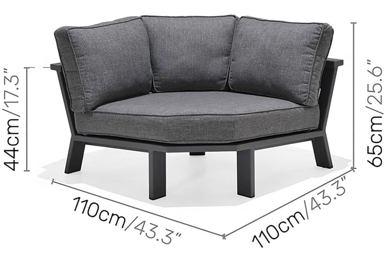 Palau Loungegrupp Utomhus 8-sits - Trä/Grå - Utemöbler - Utegrupp - Loungegrupp