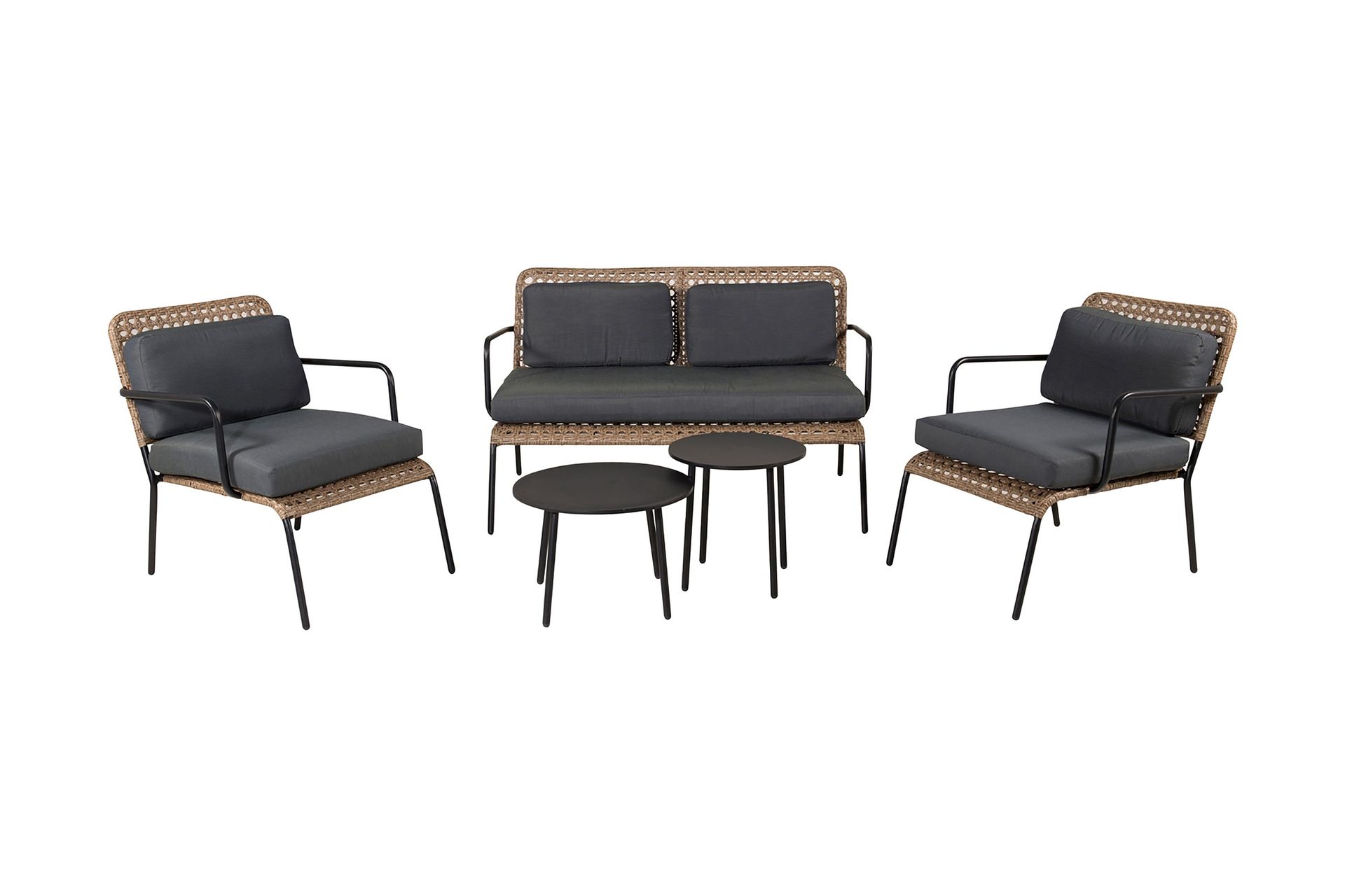 paola loungegrupp utomhus med dynor - svart