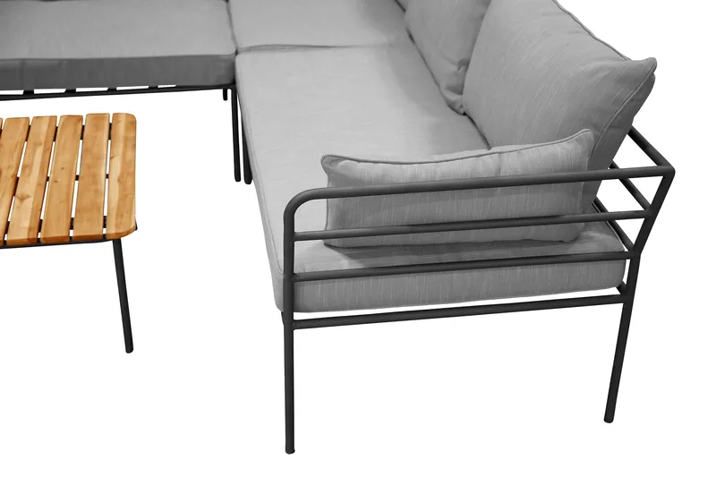 Penh Hörnsoffa Utomhus - Svart/Natur - Utemöbler - Utegrupp - Loungegrupp