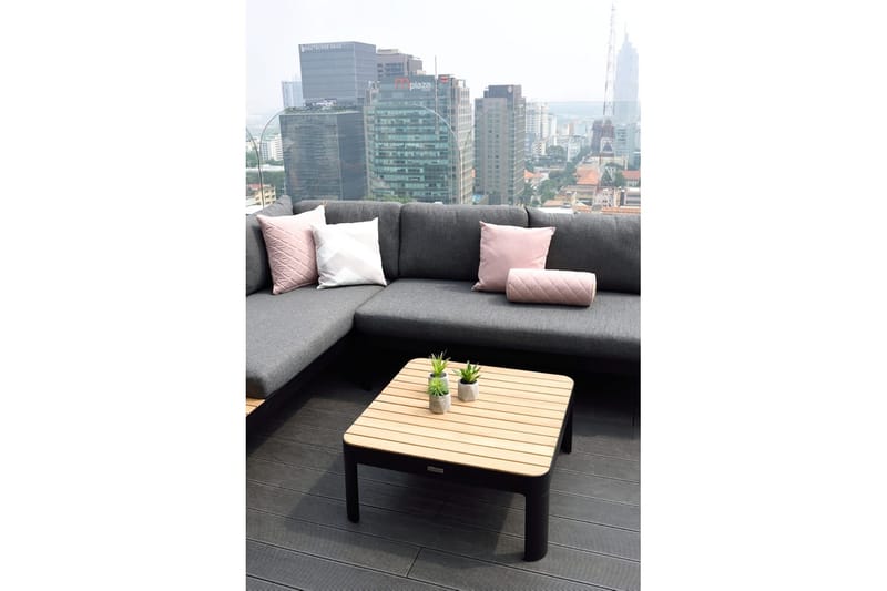 Portals Loungegrupp Utomhus 4-sits - Teak/Svart - Utemöbler - Utegrupp - Loungegrupp