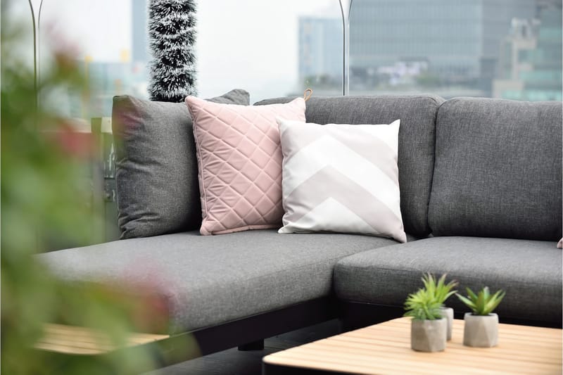 Portals Loungegrupp Utomhus 4-sits - Teak/Svart - Utemöbler - Utegrupp - Loungegrupp