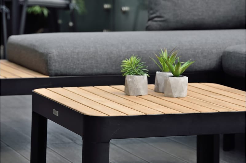 Portals Loungegrupp Utomhus 4-sits - Teak/Svart - Utemöbler - Utegrupp - Loungegrupp