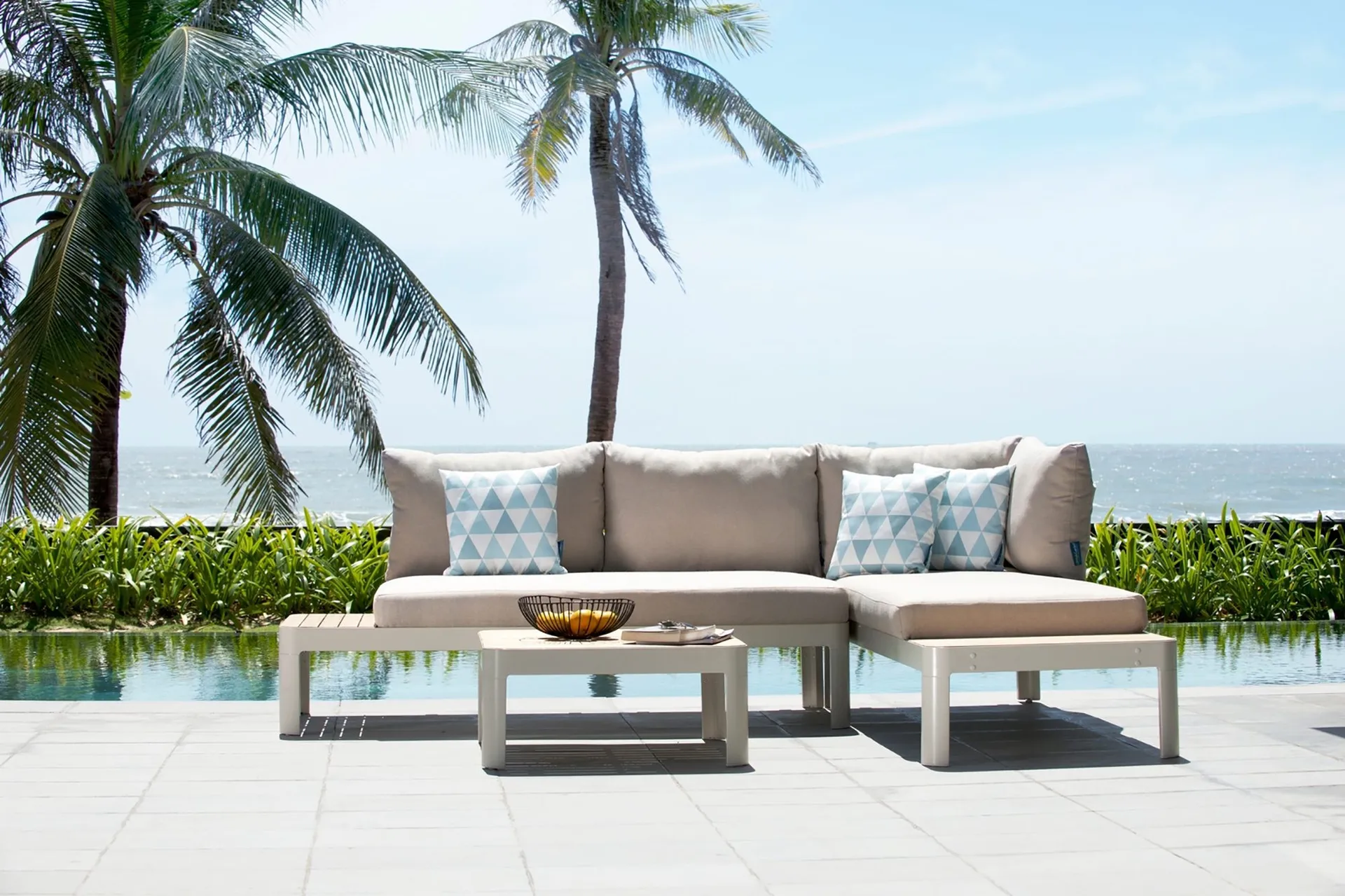 portals loungegrupp utomhus 4-sits - vit/teak