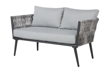 Preveza Loungegrupp Utomhus 120 cm - Grå - Utemöbler - Utegrupp - Loungegrupp