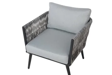Preveza Loungegrupp Utomhus 120 cm - Grå - Utemöbler - Utegrupp - Loungegrupp