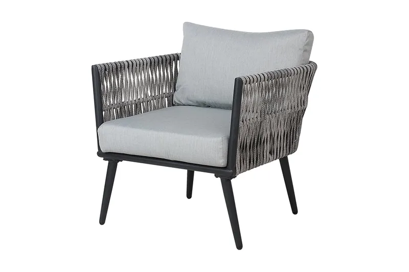 Preveza Loungegrupp Utomhus 120 cm - Grå - Utemöbler - Utegrupp - Loungegrupp