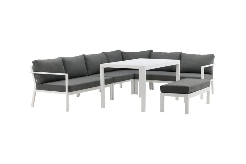 Ramos Hörnsoffa Utomhus - Vit/Grå - Utemöbler - Utegrupp - Loungegrupp