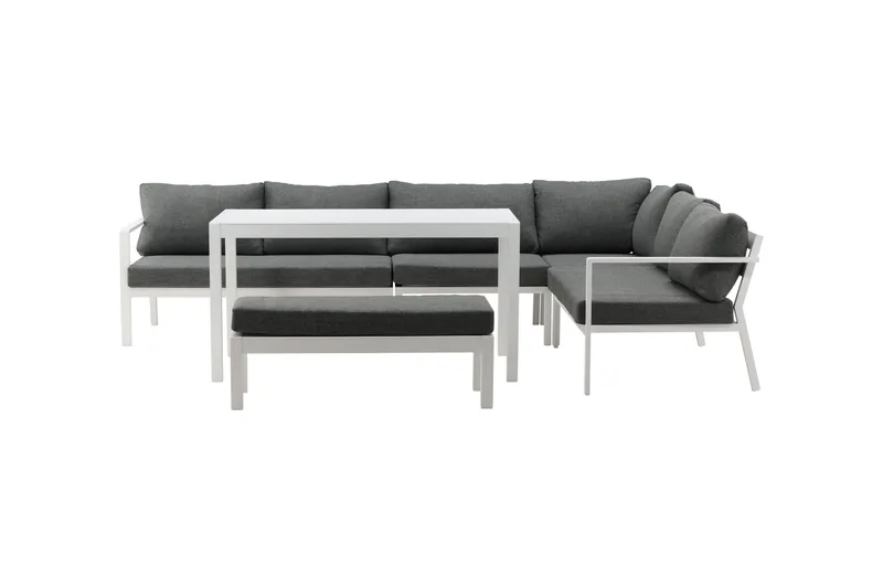 Ramos Hörnsoffa Utomhus - Vit/Grå - Utemöbler - Utegrupp - Loungegrupp
