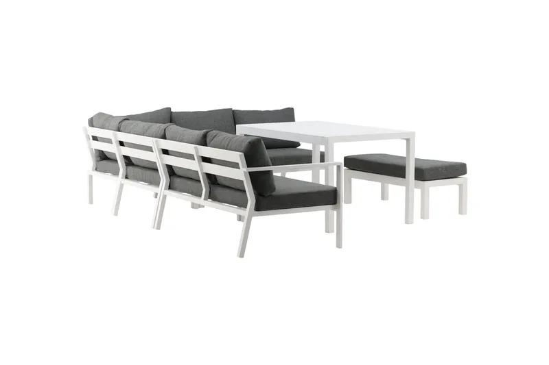 Ramos Hörnsoffa Utomhus - Vit/Grå - Utemöbler - Utegrupp - Loungegrupp