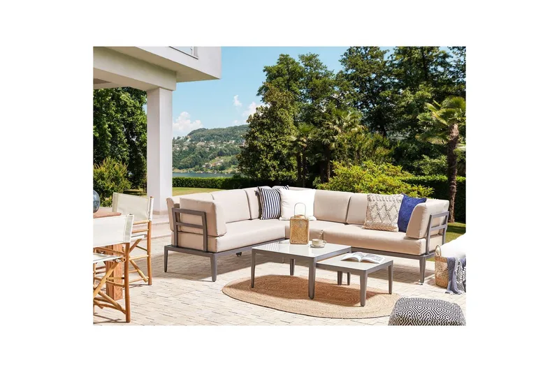 Loungegrupp Rima III Grå/beige - Grå/beige - Utemöbler - Utegrupp - Loungegrupp