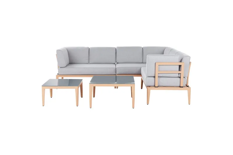 Loungegrupp Rima III Grå/ljust trä, Grå/ljust trä