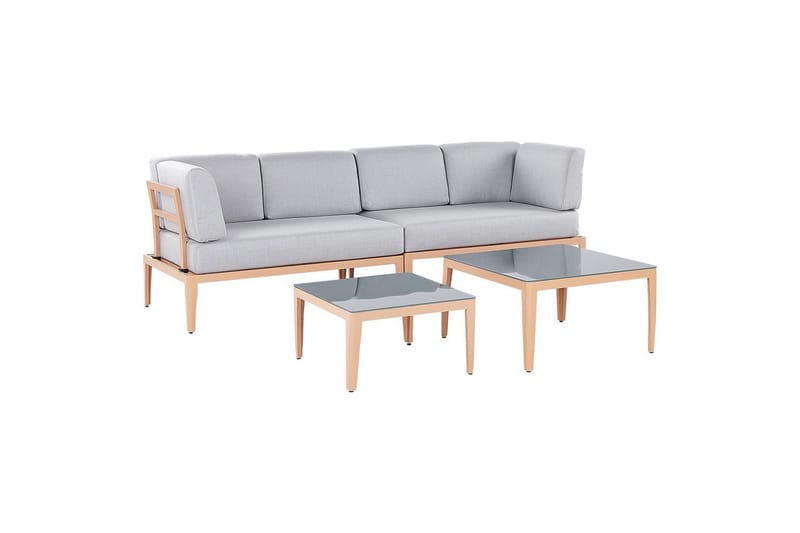 Loungegrupp Rima III Grå/ljust trä - Grå/ljust trä - Utemöbler - Utegrupp - Loungegrupp