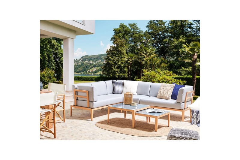 Loungegrupp Rima III Grå/ljust trä - Grå/ljust trä - Utemöbler - Utegrupp - Loungegrupp