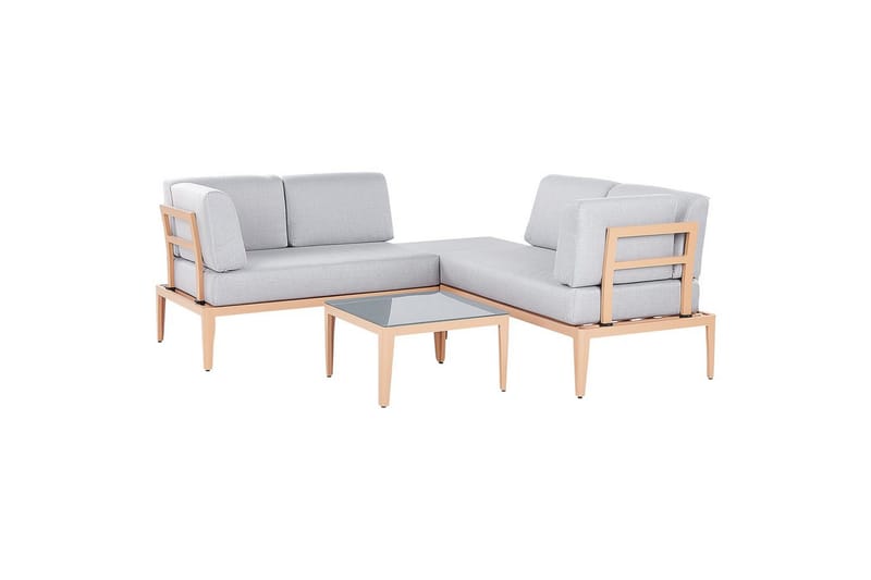 Loungegrupp Rima III Grå/ljust trä - Grå/ljust trä - Utemöbler - Utegrupp - Loungegrupp