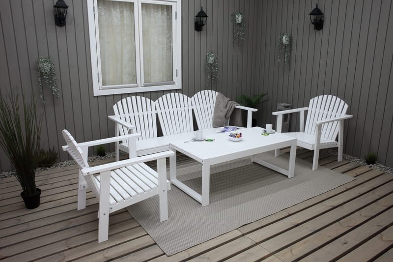 Rolston Loungeset - Vit - Utemöbler - Utegrupp - Loungegrupp
