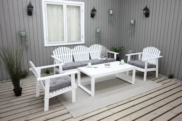 Rolston Loungeset - Vit - Utemöbler - Utegrupp - Loungegrupp