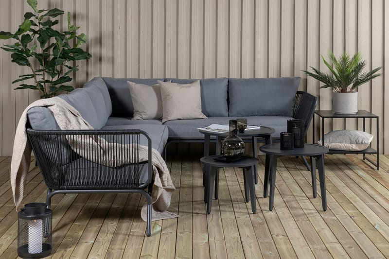 Roxo HörnLoungegrupp Utomhus med Dynor - Svart - Utemöbler - Utegrupp - Loungegrupp