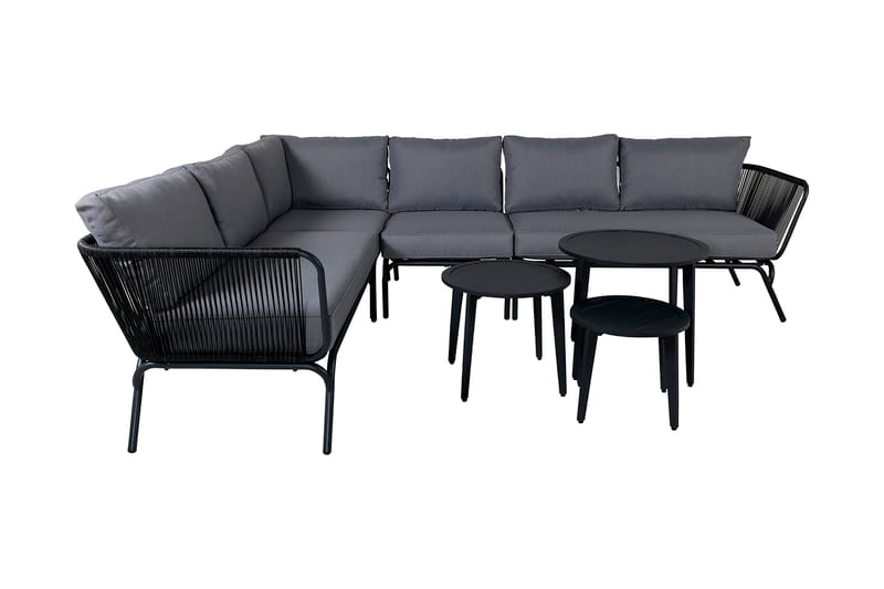 Roxo HörnLoungegrupp Utomhus med Dynor - Svart - Utemöbler - Utegrupp - Loungegrupp