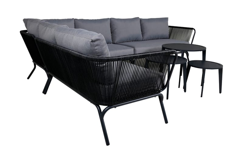 Roxo HörnLoungegrupp Utomhus med Dynor - Svart - Utemöbler - Utegrupp - Loungegrupp