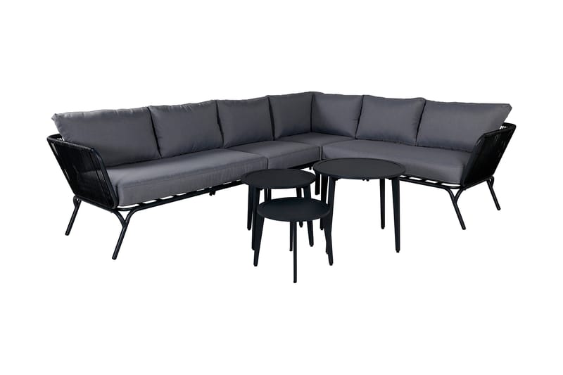 Roxo HörnLoungegrupp Utomhus med Dynor - Svart - Utemöbler - Utegrupp - Loungegrupp