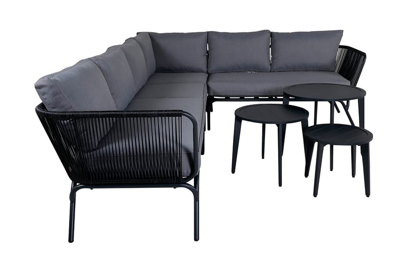 Roxo HörnLoungegrupp Utomhus med Dynor - Svart - Utemöbler - Utegrupp - Loungegrupp
