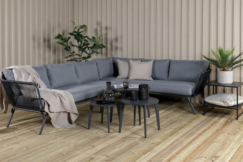 Roxo HörnLoungegrupp Utomhus med Dynor - Svart - Utemöbler - Utegrupp - Loungegrupp