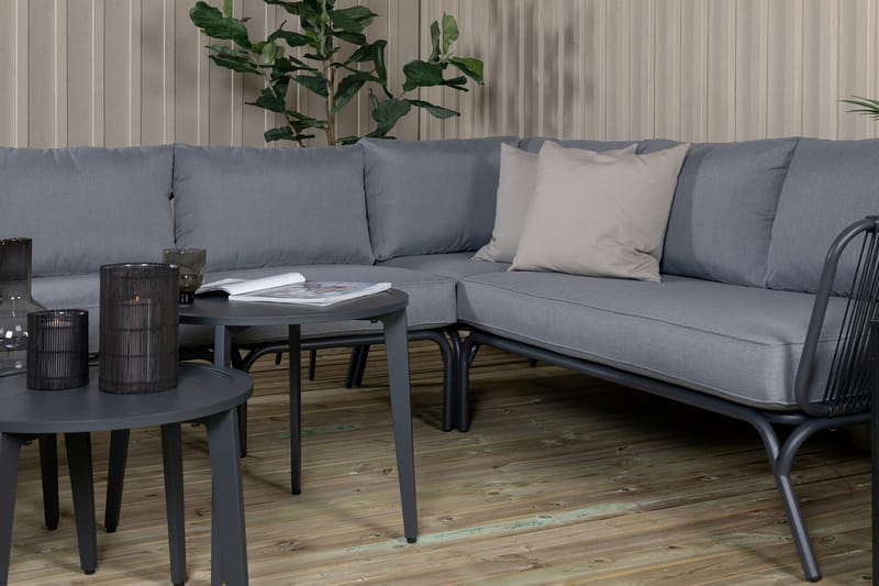 Roxo HörnLoungegrupp Utomhus med Dynor - Svart - Utemöbler - Utegrupp - Loungegrupp