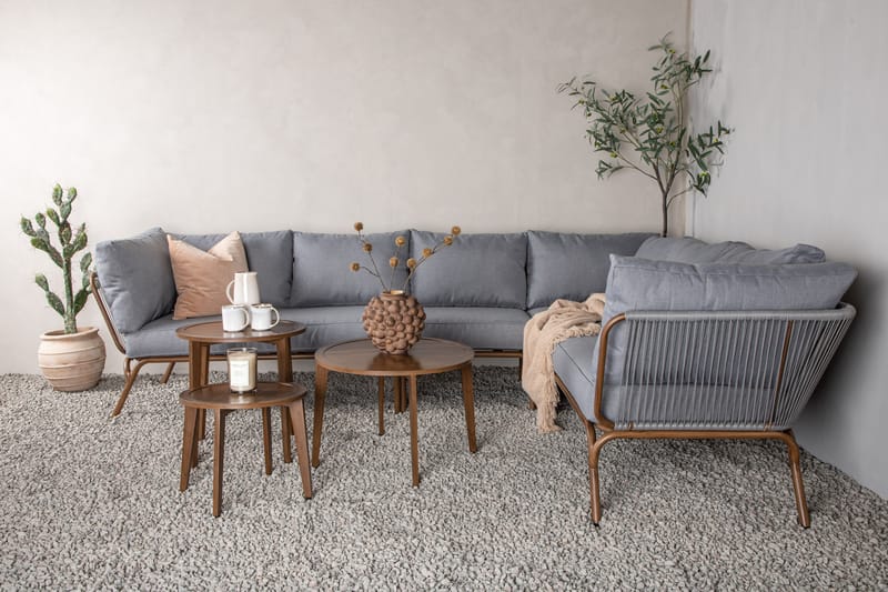 Roxo Hörnsoffa Utomhus - Brun - Utemöbler - Utegrupp - Loungegrupp