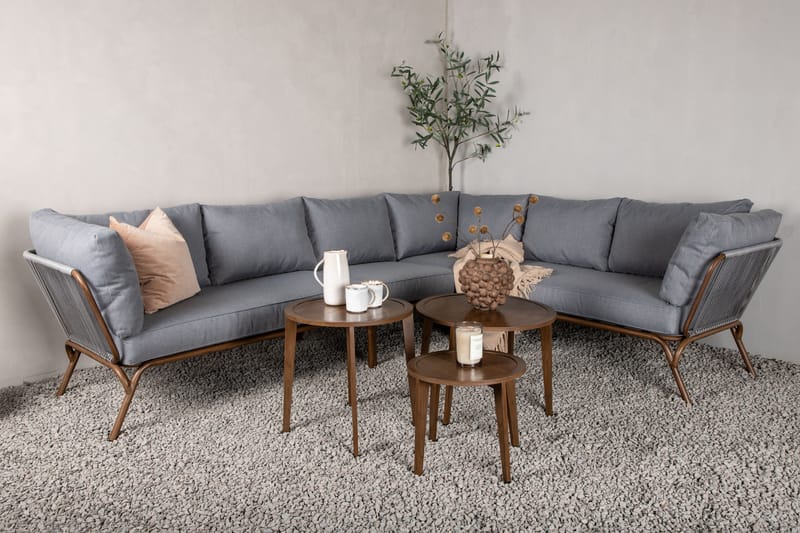 Roxo Hörnsoffa Utomhus - Brun - Utemöbler - Utegrupp - Loungegrupp