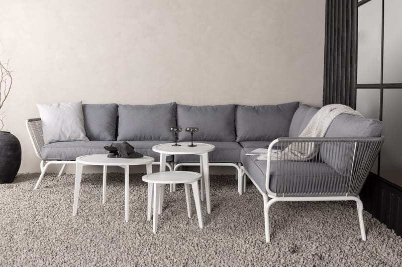 ROXO Hörnsoffa Utomhus Vit - Venture Home - Utemöbler - Utegrupp - Loungegrupp