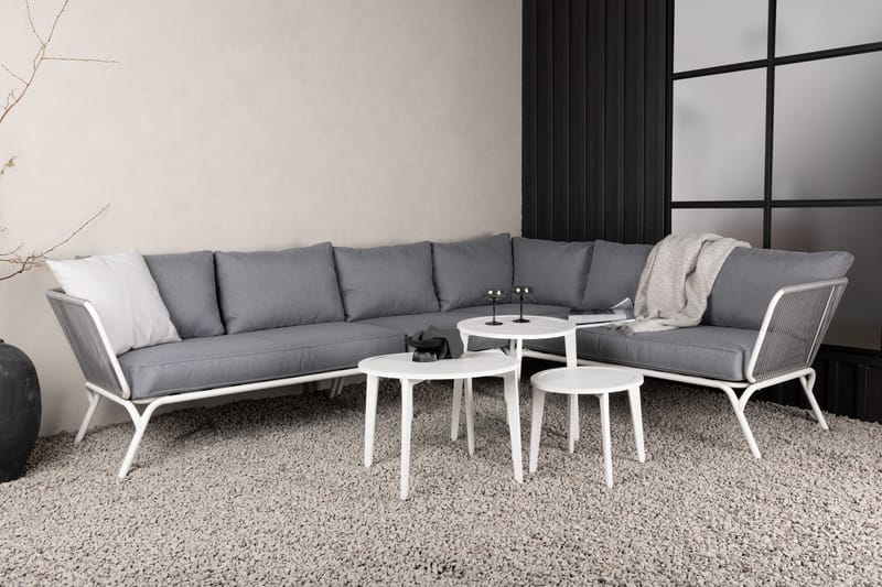 ROXO Hörnsoffa Utomhus Vit - Venture Home - Utemöbler - Utegrupp - Loungegrupp