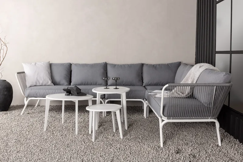 Roxo Hörnsoffa Vit - Venture Home - Utemöbler - Utegrupp - Loungegrupp