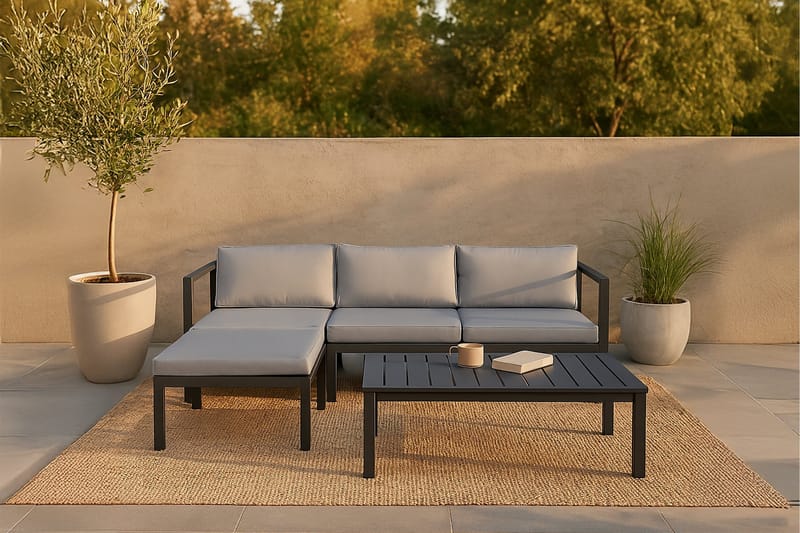Salvador Loungegrupp Utomhus - Grå/Svart - Utemöbler - Utegrupp - Loungegrupp