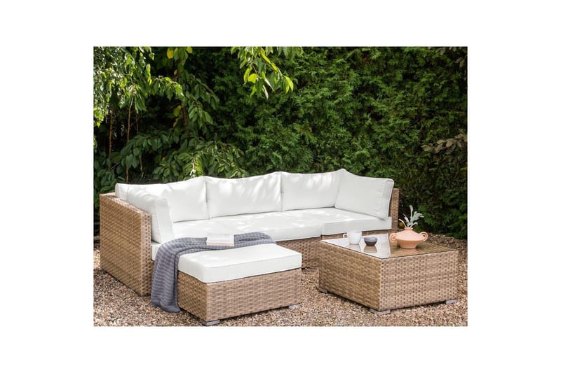 Loungegrupp Sano Natur/vit, Högervänd - Natur/vit, Högervänd - Utemöbler - Utegrupp - Loungegrupp