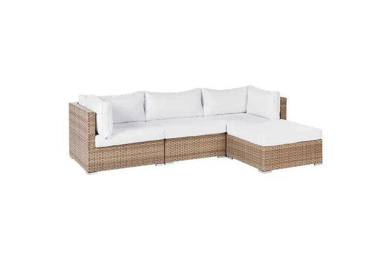 Loungegrupp Sano Natur/vit, Vänstervänd - Natur/vit, Vänstervänd - Utemöbler - Utegrupp - Loungegrupp