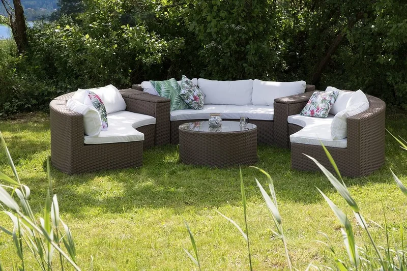 Severo Loungegrupp Utomhus Rund - Brun - Utemöbler - Utegrupp - Loungegrupp