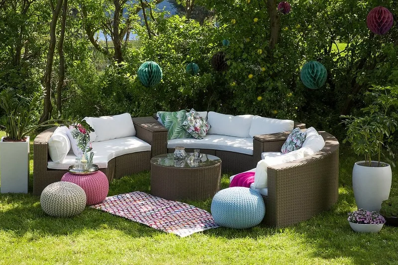 Severo Loungegrupp Utomhus Rund - Brun - Utemöbler - Utegrupp - Loungegrupp