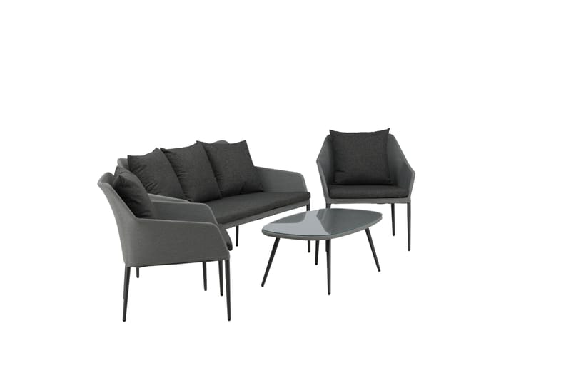 Spoga Loungegrupp Utomhus 4-sits - Svart/Grå - Utemöbler - Utegrupp - Loungegrupp