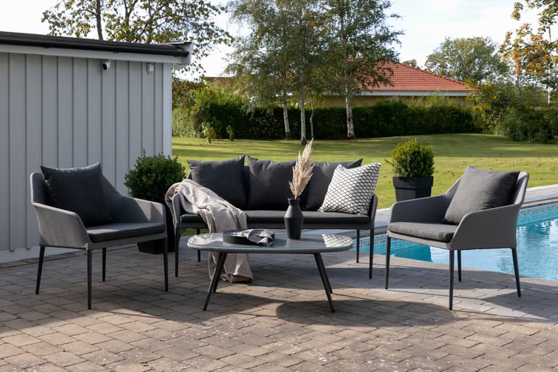 Spoga Loungegrupp Utomhus 4-sits - Svart/Grå - Utemöbler - Utegrupp - Loungegrupp
