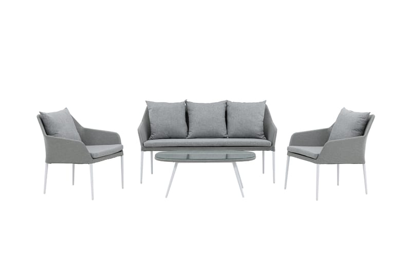 Spoga Loungegrupp Utomhus 4-sits - Vit/Grå - Utemöbler - Utegrupp - Loungegrupp