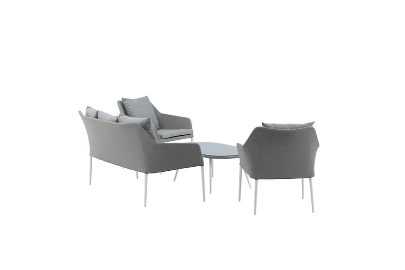 Spoga Loungegrupp Utomhus 4-sits - Vit/Grå - Utemöbler - Utegrupp - Loungegrupp