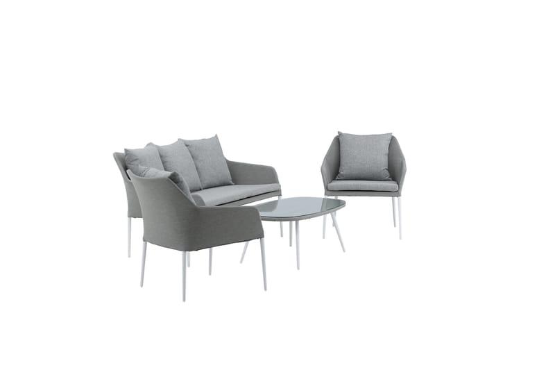 Spoga Loungegrupp Utomhus 4-sits - Vit/Grå - Utemöbler - Utegrupp - Loungegrupp