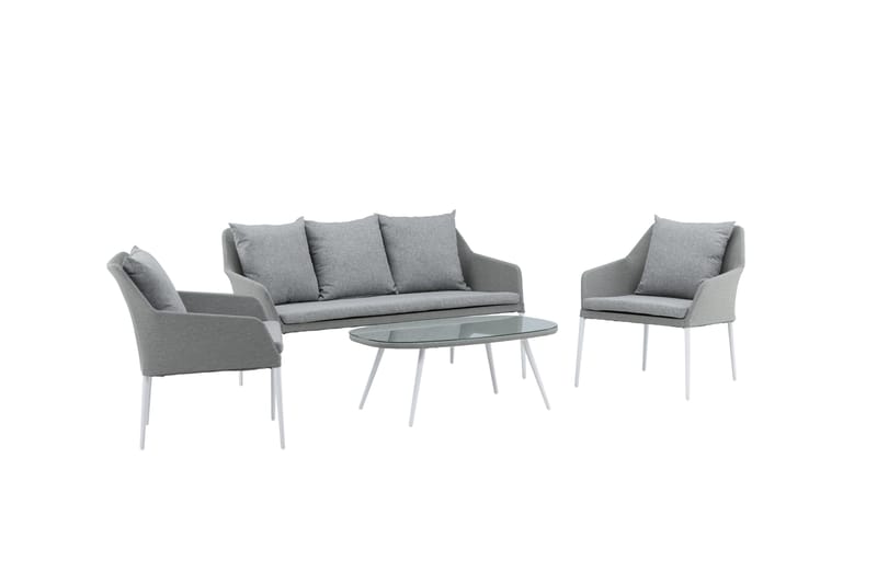 Spoga Loungegrupp Utomhus 4-sits - Vit/Grå - Utemöbler - Utegrupp - Loungegrupp