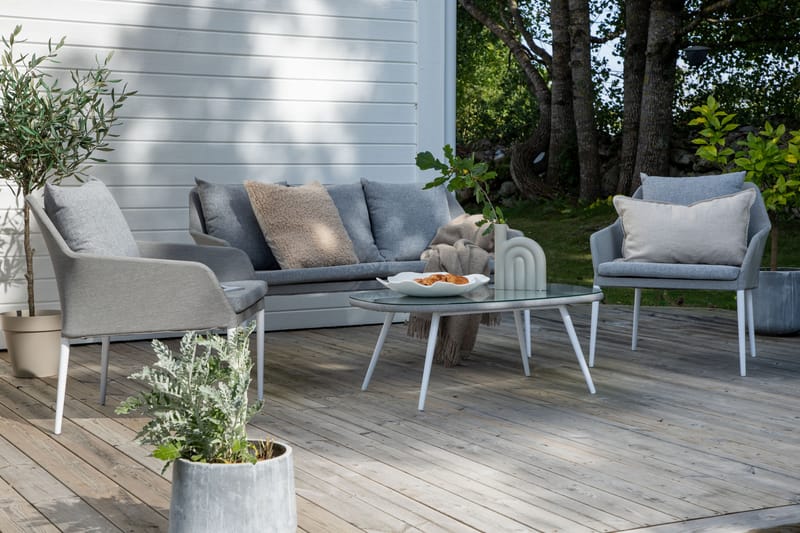 Spoga Loungegrupp Utomhus 4-sits - Vit/Grå - Utemöbler - Utegrupp - Loungegrupp