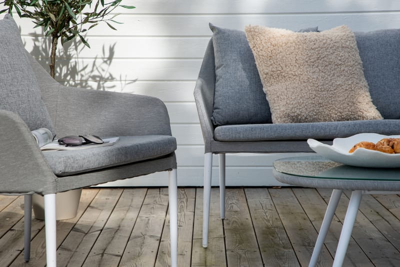 Spoga Loungegrupp Utomhus 4-sits - Vit/Grå - Utemöbler - Utegrupp - Loungegrupp