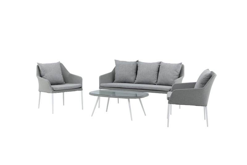 Spoga Loungegrupp Utomhus 4-sits - Vit/Grå - Utemöbler - Utegrupp - Loungegrupp