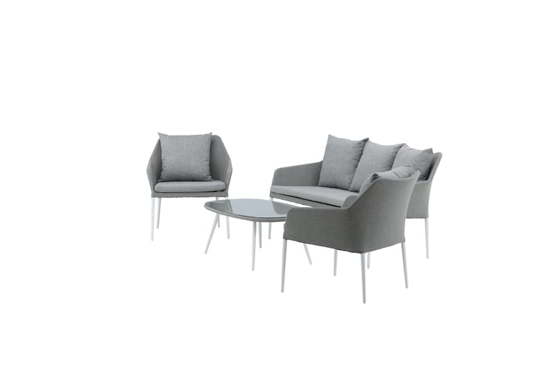Spoga Loungegrupp Utomhus 4-sits - Vit/Grå - Utemöbler - Utegrupp - Loungegrupp