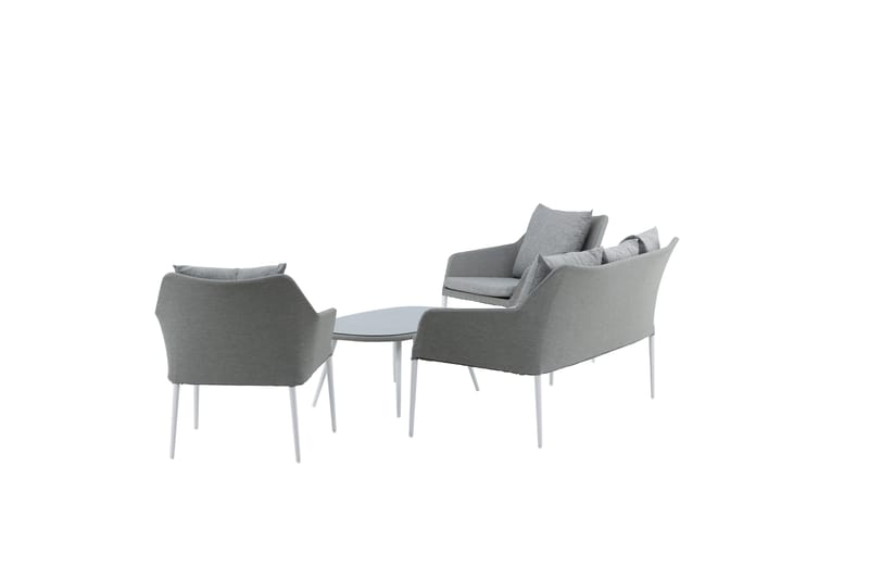 Spoga Loungegrupp Utomhus 4-sits - Vit/Grå - Utemöbler - Utegrupp - Loungegrupp